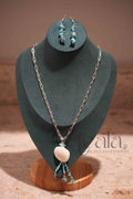 Beach Beauty Turquoise and Glass Seashell Pendant (pendant and necklace only)