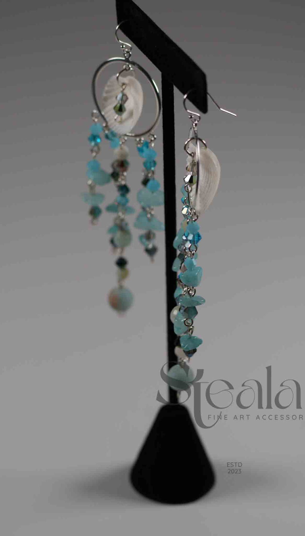 Ocean Colored Seashell Special Occasion Earrings