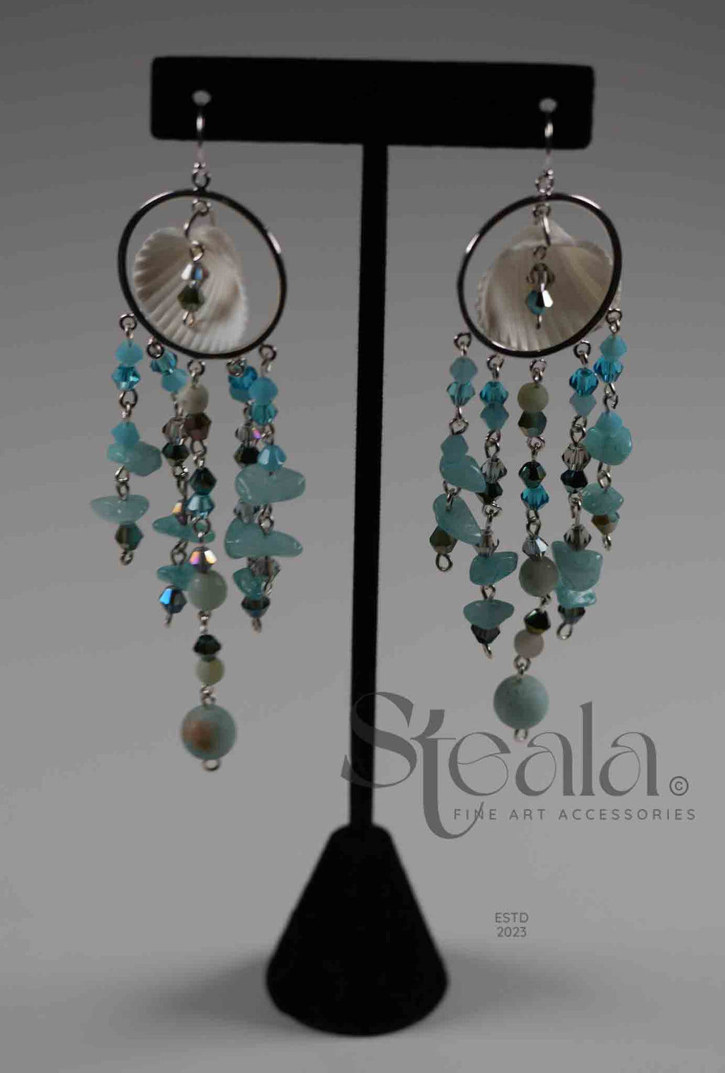 Ocean Colored Seashell Special Occasion Earrings