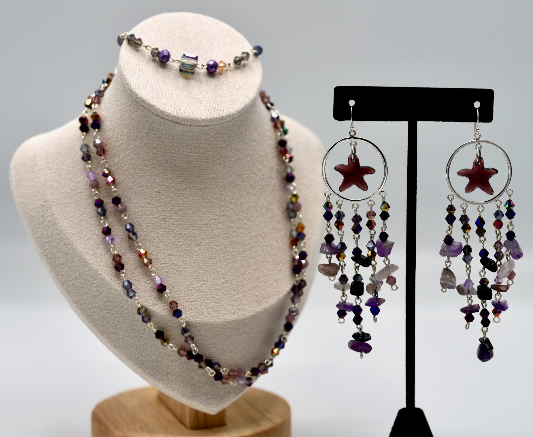 Purple Starfish Special Occasion Earrings (earrings only)