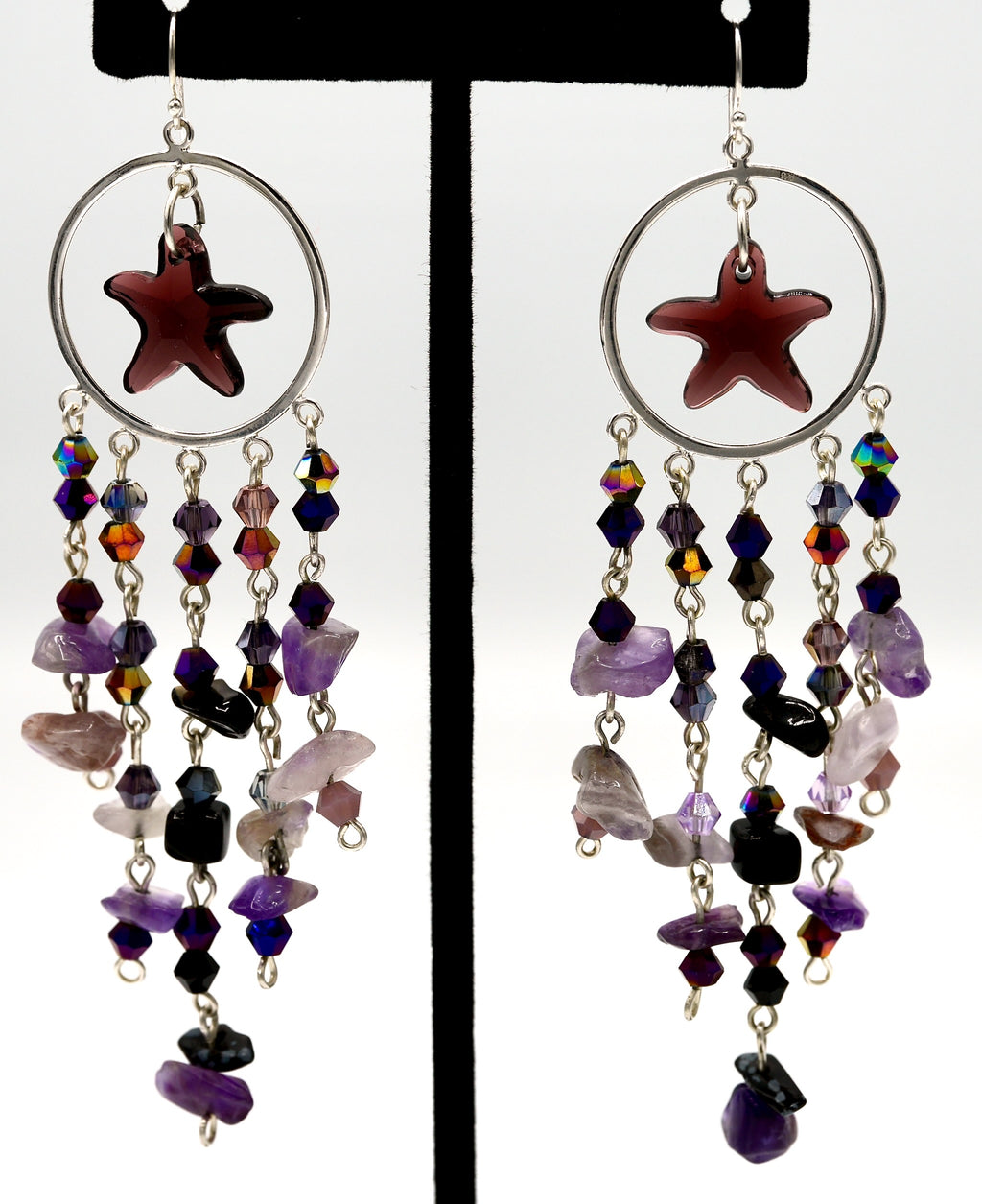 Purple Starfish Special Occasion Earrings (earrings only)