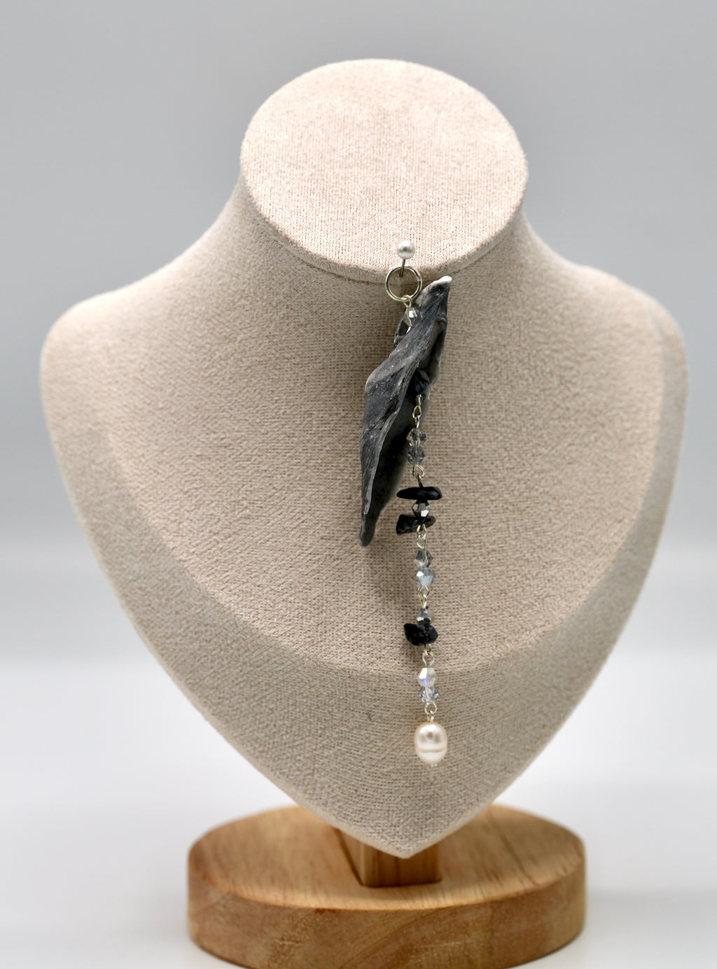 Black with White Pearl Shell Pendant (Pendant Only)