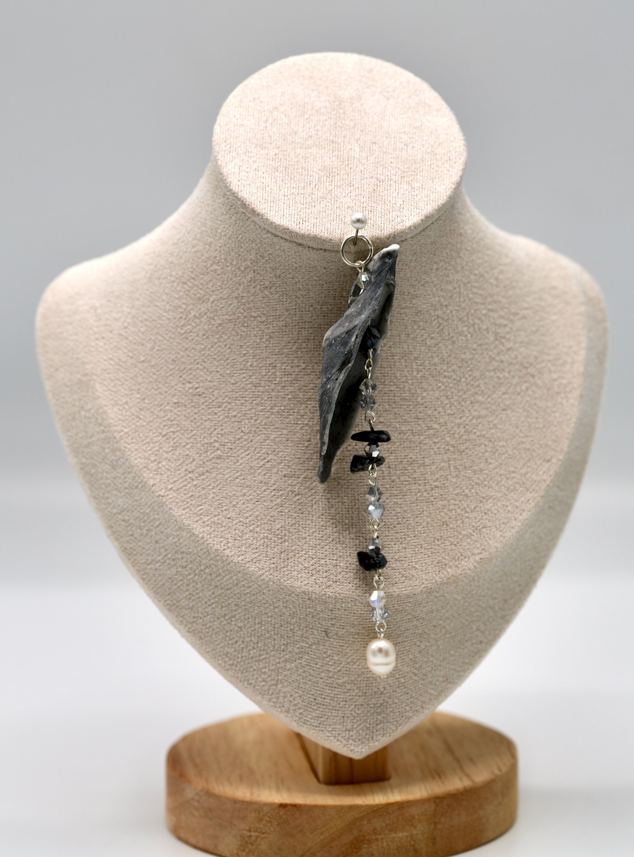 Black with White Pearl Shell Pendant (Pendant Only)