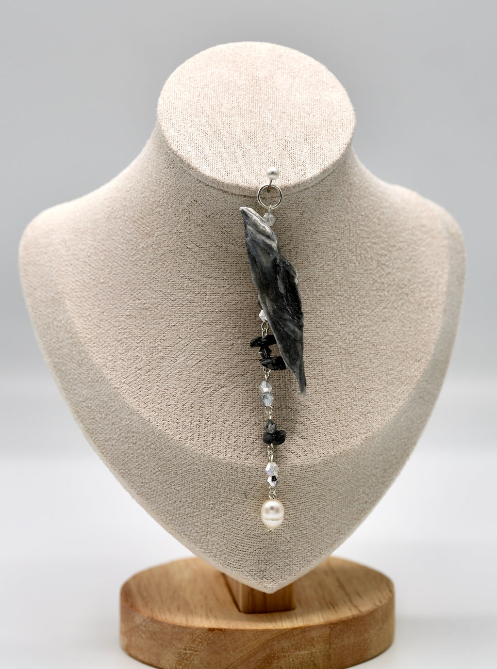 Black with White Pearl Shell Pendant (Pendant Only)