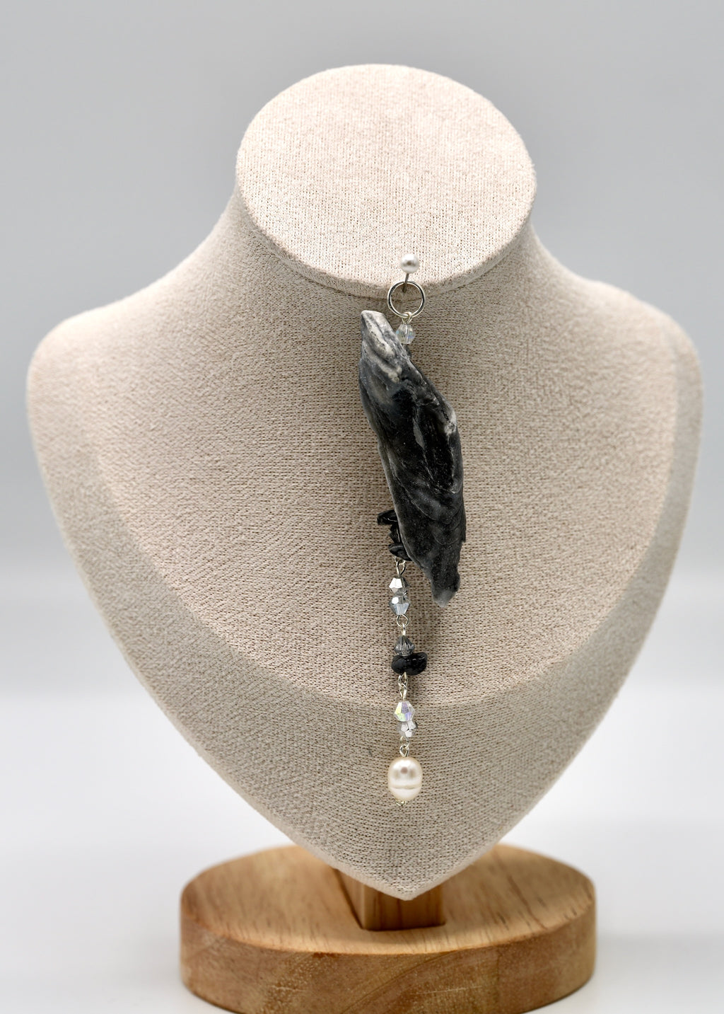 Black with White Pearl Shell Pendant (Pendant Only)