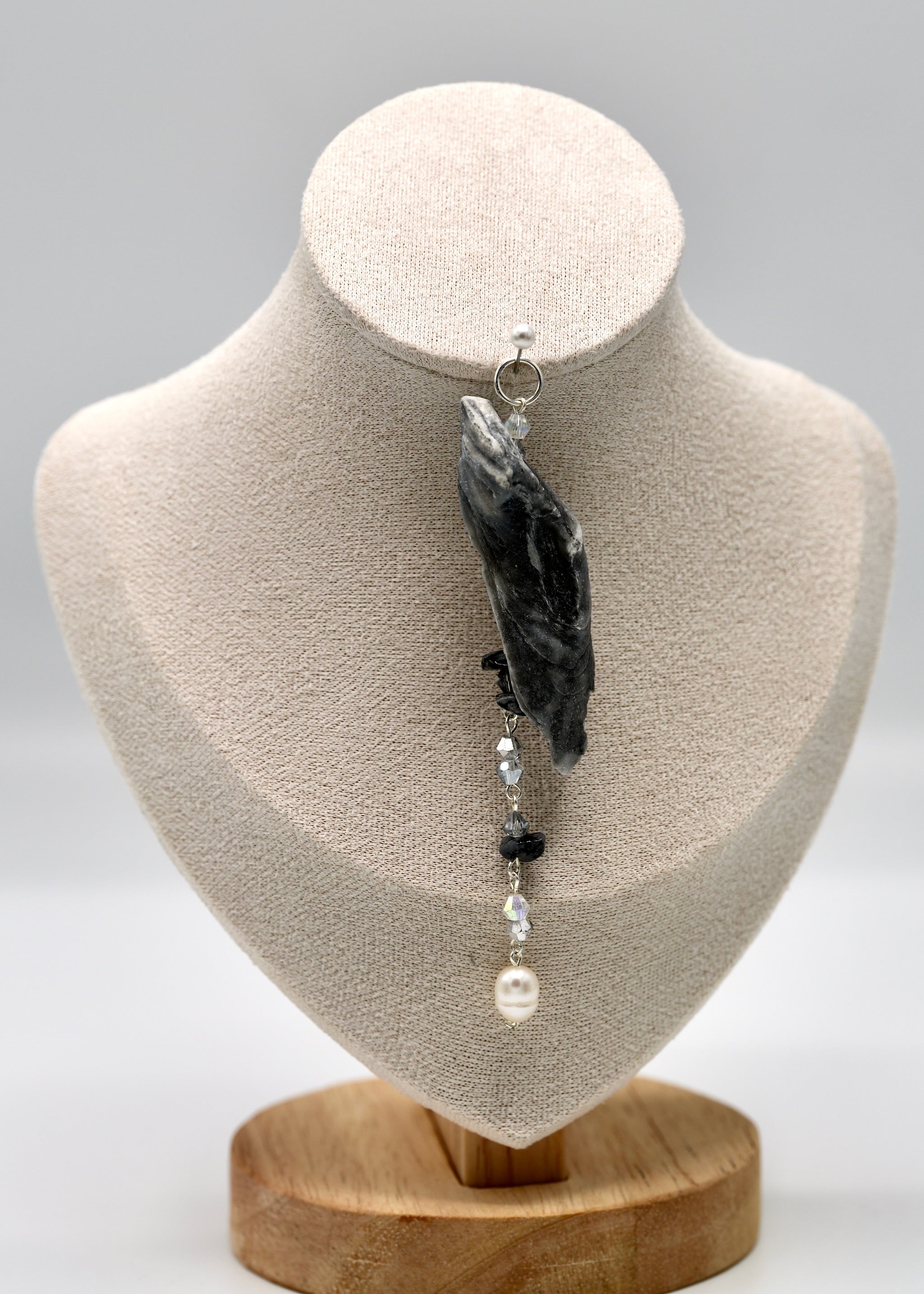 Black with White Pearl Shell Pendant (Pendant Only)