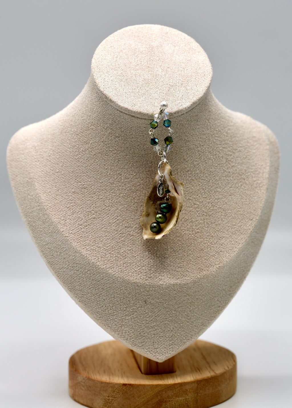 Green Pearl Shell and Crystal Pendant (Pendant Only)