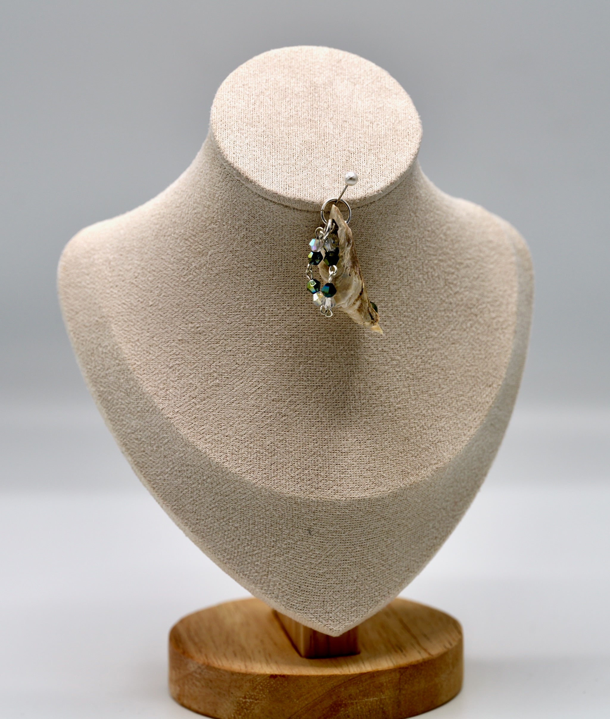 Green Pearl Shell and Crystal Pendant (Pendant Only)