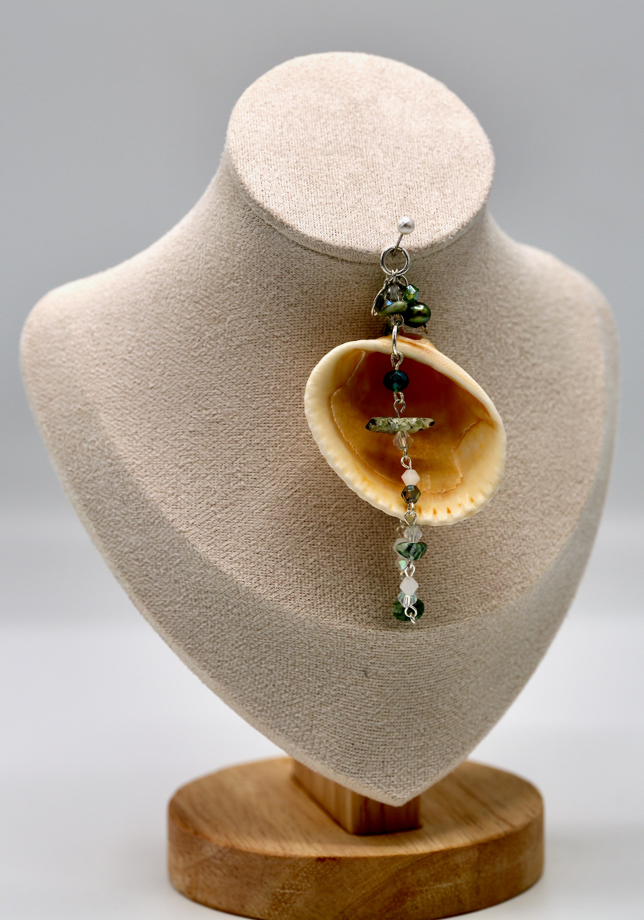 T Pearl Shell and Crystal Pendant (Pendant Only)