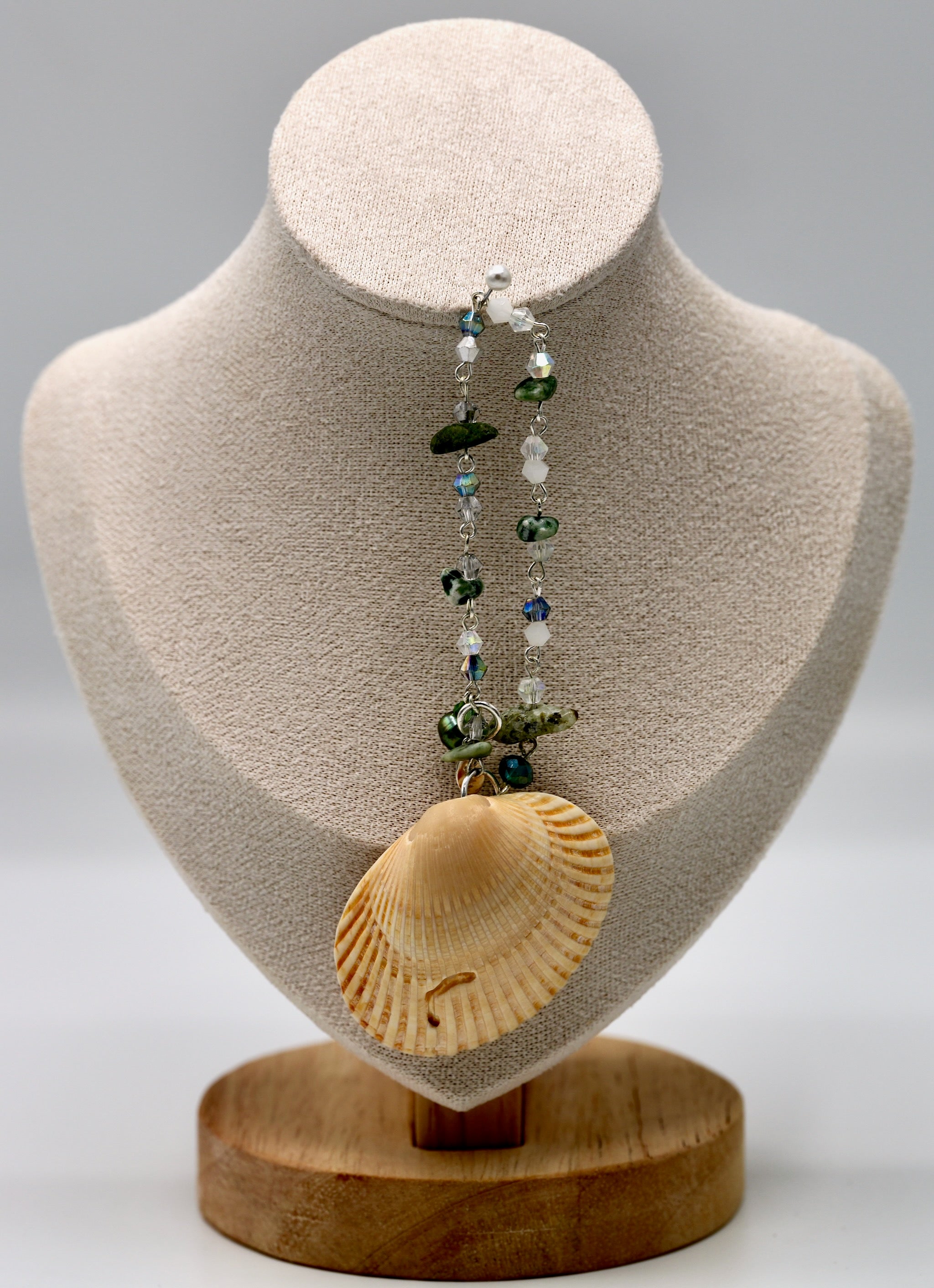 T Pearl Shell and Crystal Pendant (Pendant Only)