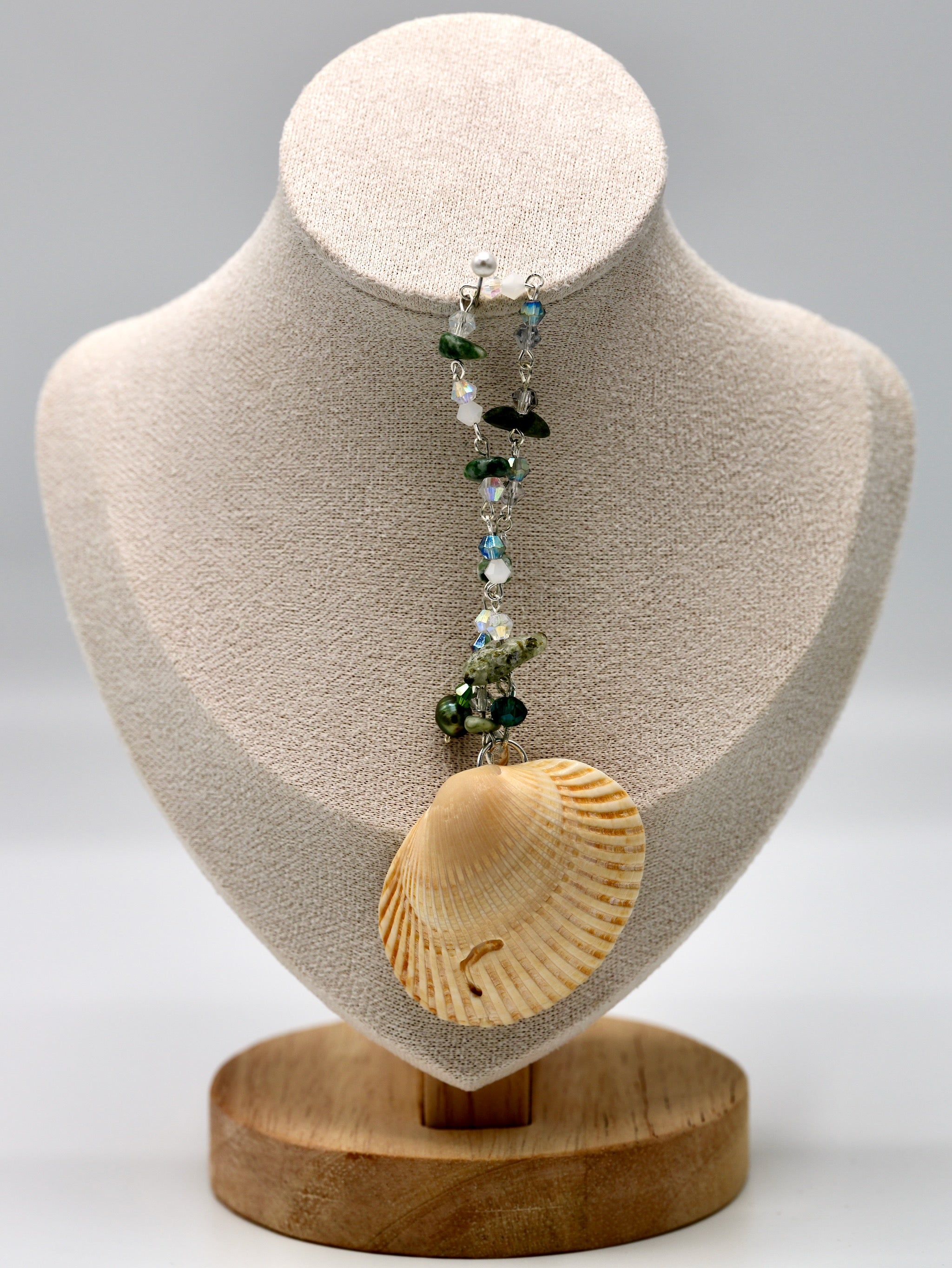 T Pearl Shell and Crystal Pendant (Pendant Only)