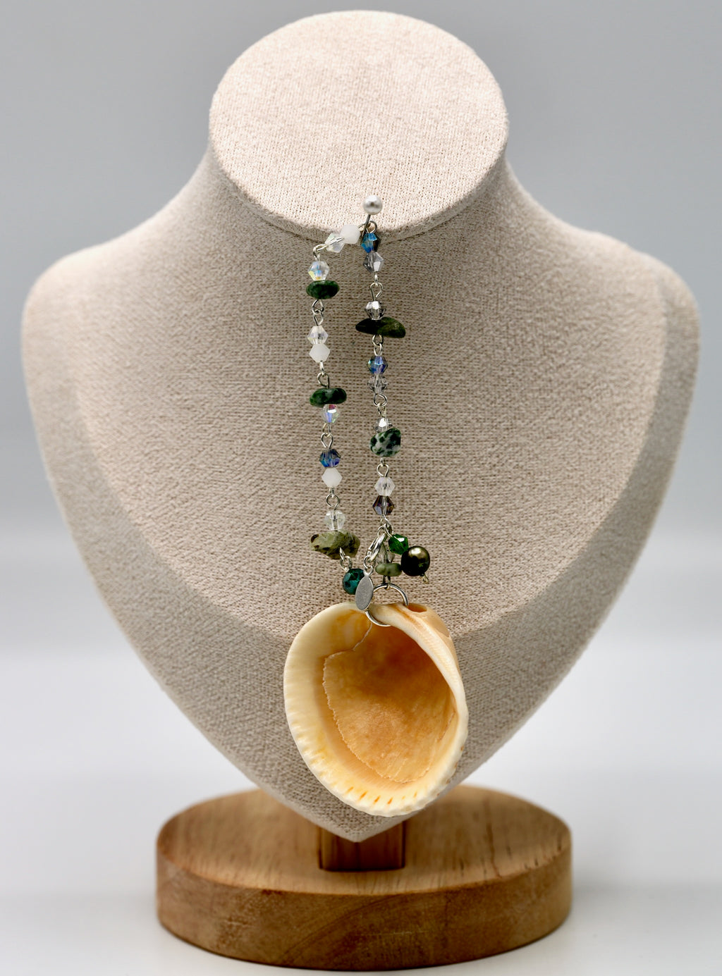 T Pearl Shell and Crystal Pendant (Pendant Only)