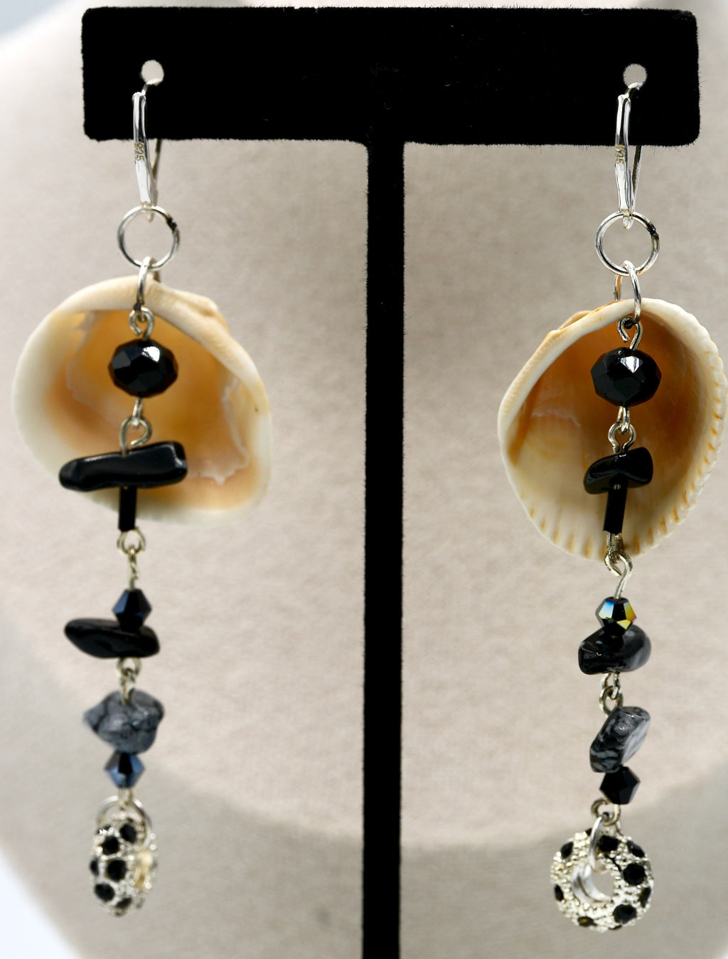 Black Shell Special Occasion Earrings (earrings only)