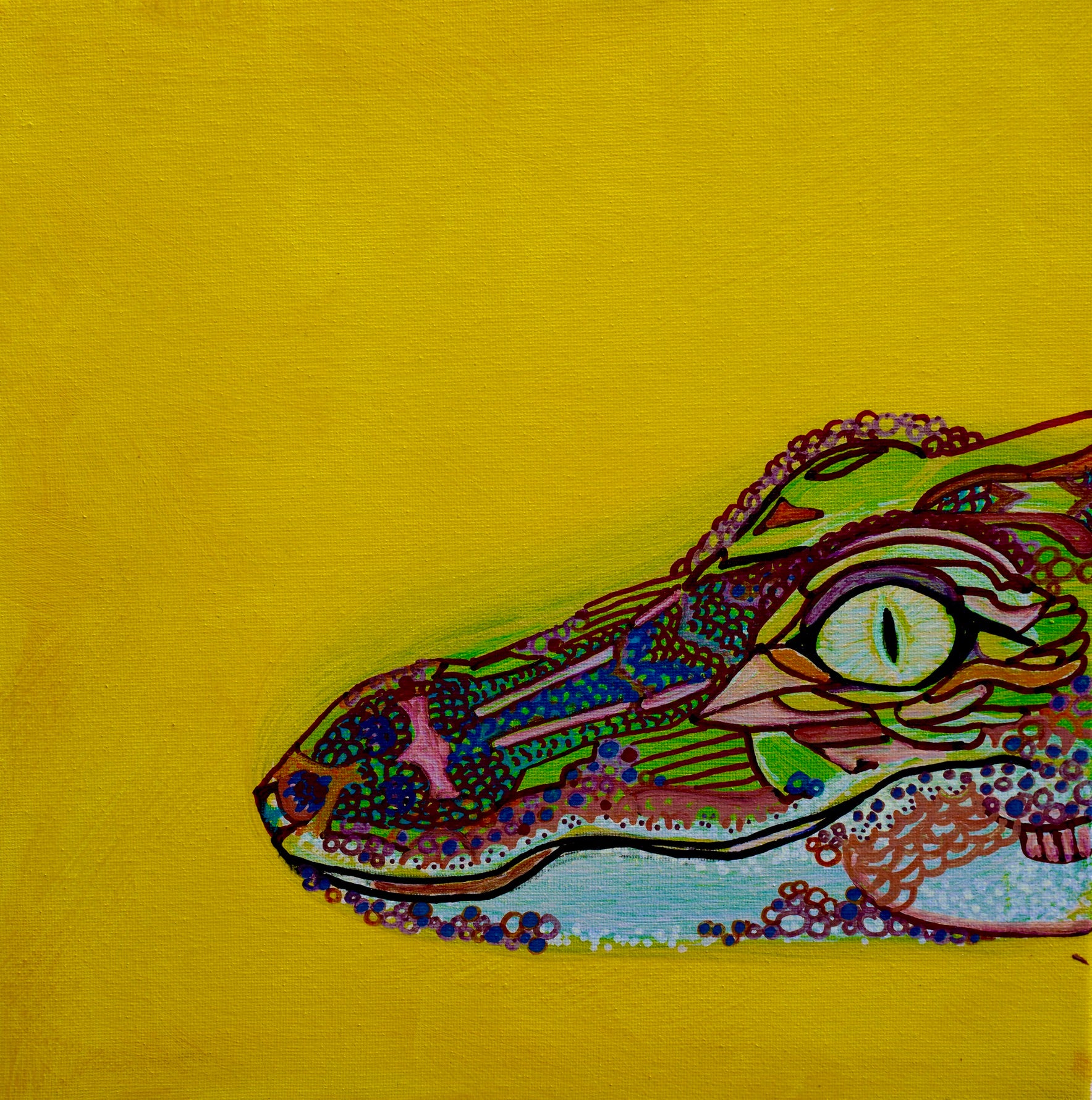 Alligator with Snake Bird Archival Giclee Print