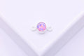 Opal June Birthstone Alexandrite Connector Charm, 925 Sterling Silver, 4mm Opal, Bulk DIY Wholesale Jewelry Making Charm