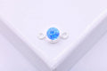 Opal March Birthstone Aquamarine Connector Charm, 925 Sterling Silver, 4mm Opal, Bulk DIY Wholesale Jewelry Making Charm $3.25/ea