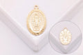 Small Oval Virgin Mary Charm, Wholesale, 14/20 Gold-Filled or 925 Sterling Silver, 13mm x 9mm, Christina Catholic Religious Our Lady of Guadalupe